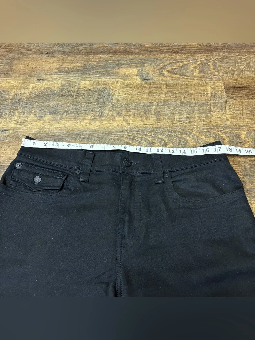 True Religion Geno Relaxed Slim Black Denim Jeans Men's Size 36x32